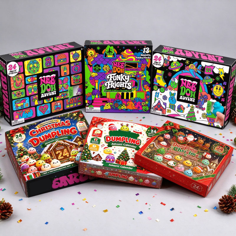 Kids Toys Xmas - Kalender Advent NeeDoh Squishy 24 Hari,