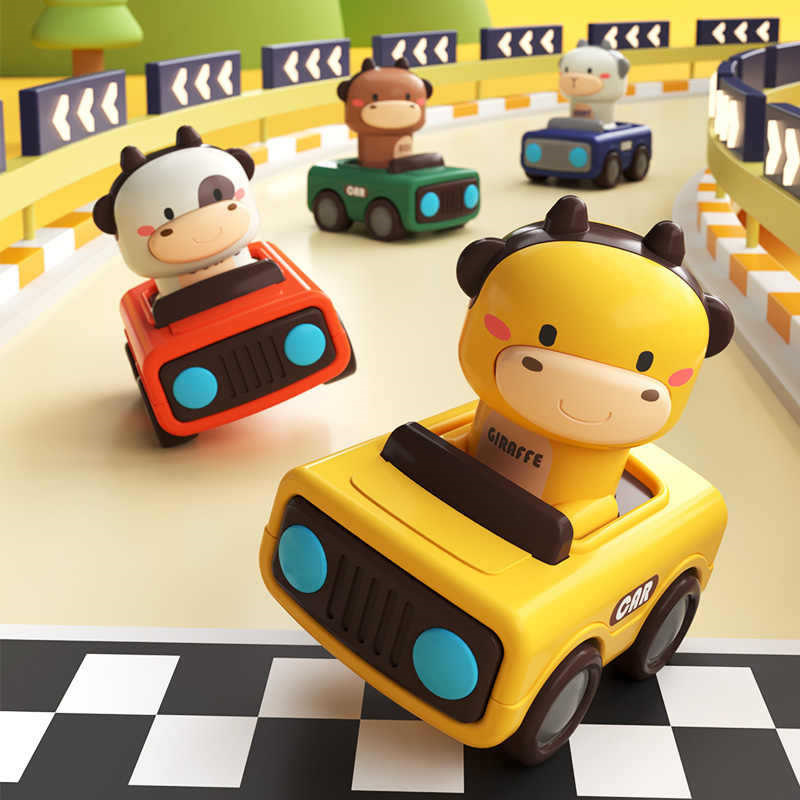 Kids Toys 3 Year Old - Mainan Mobil Dorong Hewan, Mobil Bertenaga