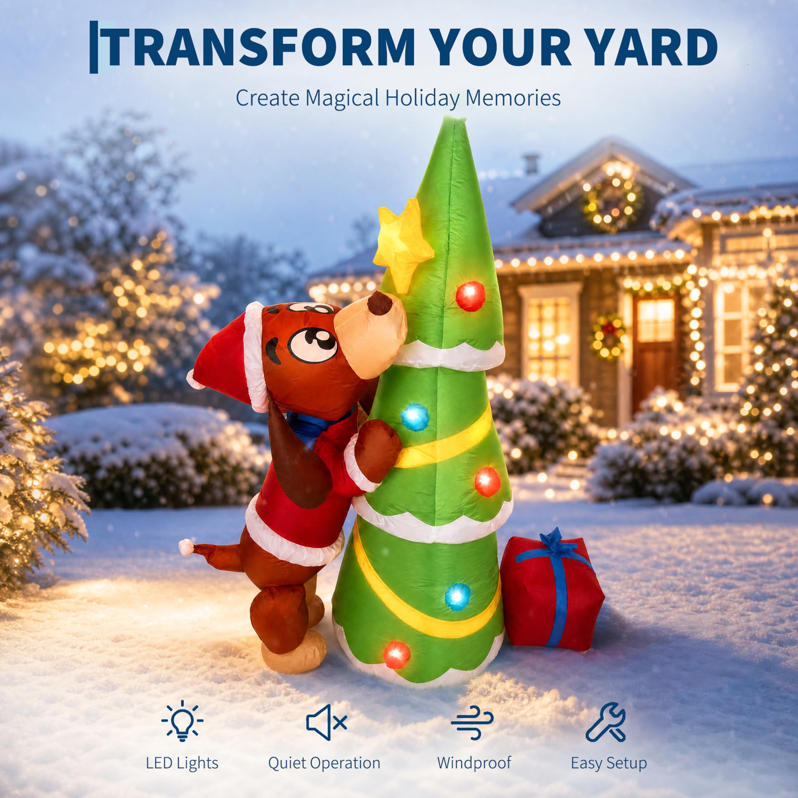 Anjing Natal Tiup Raksasa 7 ka - Kids Yard Toys ulasan dan harga